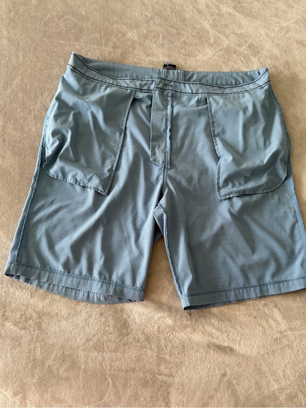 Travis Mathew Light Blue Micro-Check Flat Front Shorts - Picture 7 of 11